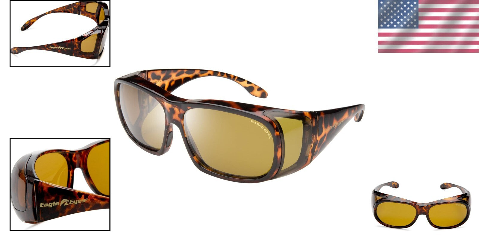 FitOns Tortoise Shell Polarized Sunglasses - Innovative Fit Over Design