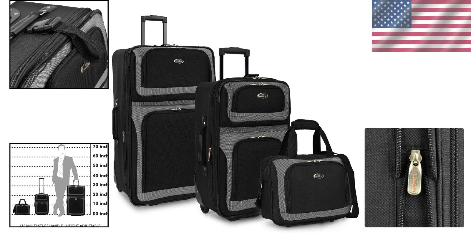 Durable and Expandable New Yorker Travel Luggage Set - Perfect for All Journeys