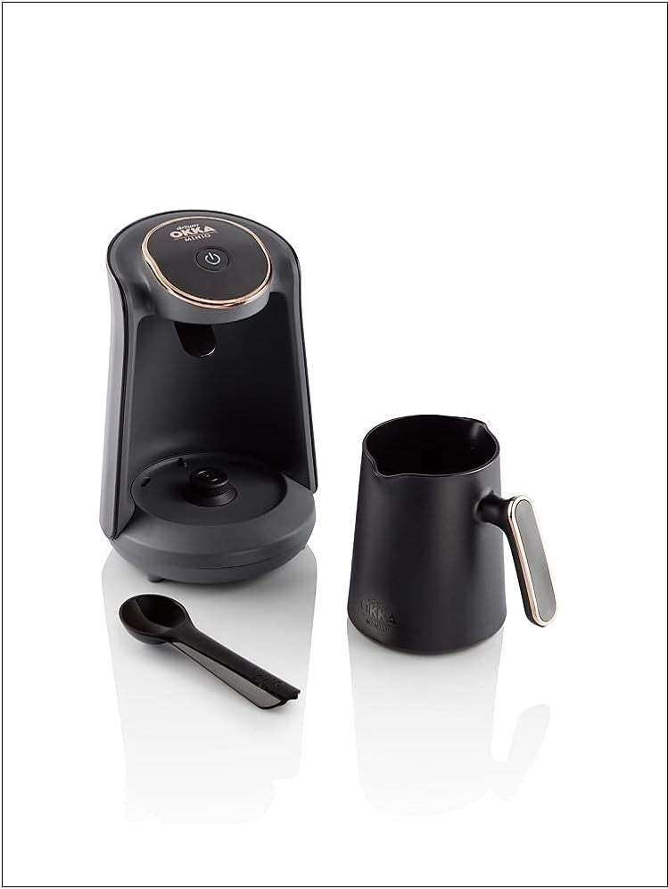 Minio Automatic Coffee Maker - 4 Cup Turkish Coffee Machine, Black/Gold Finish
