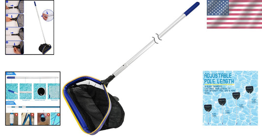 Effortless Pool Cleaning with 3ft-10ft Adjustable Skimmer Net & Aluminum Frame