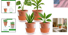 Load image into Gallery viewer, Handcrafted 4-Inch Self-Watering Planter Set with Terracotta Pots and Glass Cups