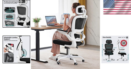 High Back Ergonomic Desk Chair with 360-Degree Swivel, Easy Assembly, 330 LBS