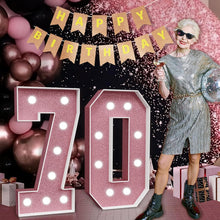 Load image into Gallery viewer, Large Modern Foam Pink Marquee Numbers 70 - Perfect for Birthday and Anniversary
