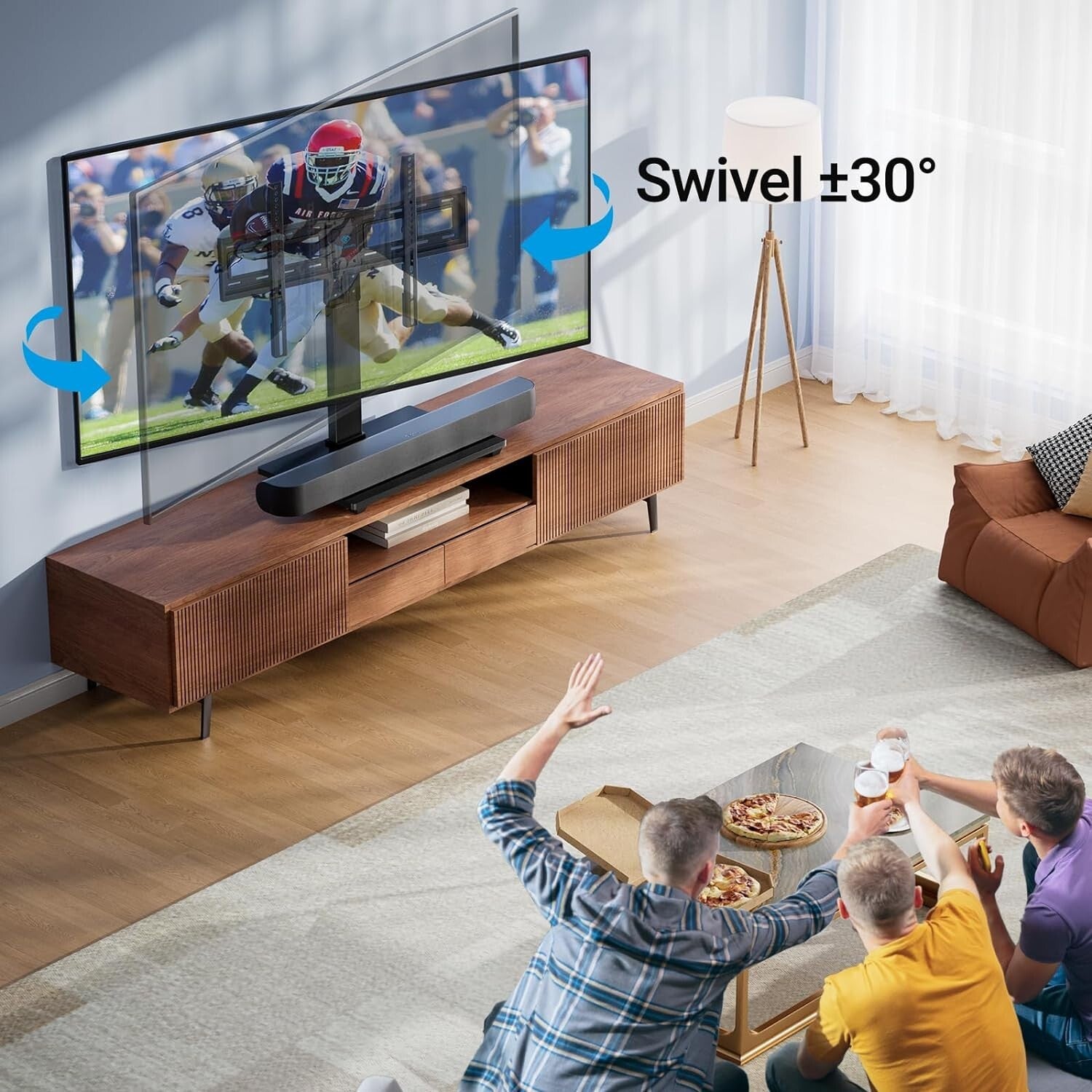 Universal Swivel TV Stand Base for 37-75 Inch TVs - Height Adjustable & Durable