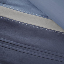 Load image into Gallery viewer, Cozy 7-Piece Queen Comforter Set - Modern Geometric Design in Collins Blue/Grey