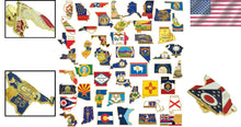 Load image into Gallery viewer, Gold Plated 50 US State Lapel Pins Set - Enamel Finish &amp; Secure Clutch Back