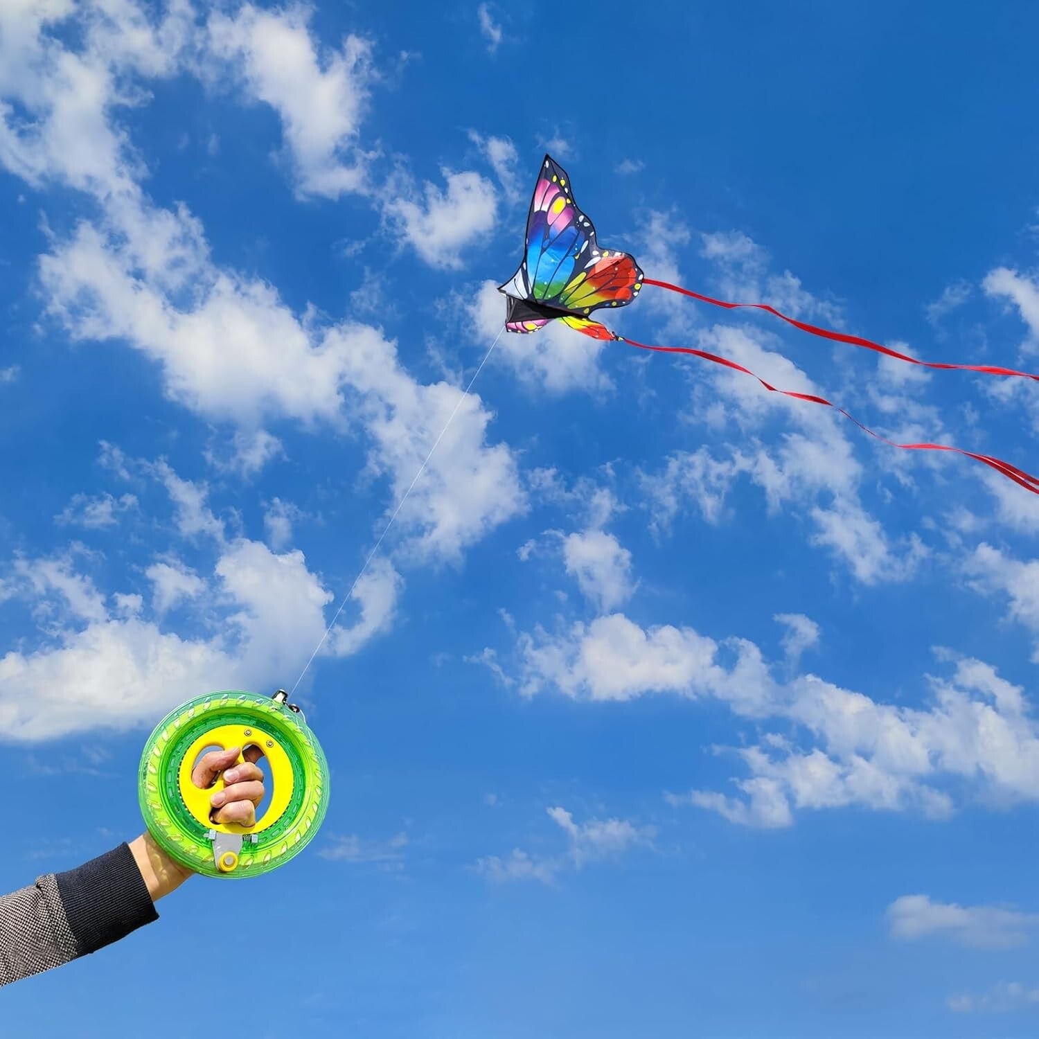 Vibrant Rainbow Butterfly Kites - Perfect for Kids & Beginners, 650ft String