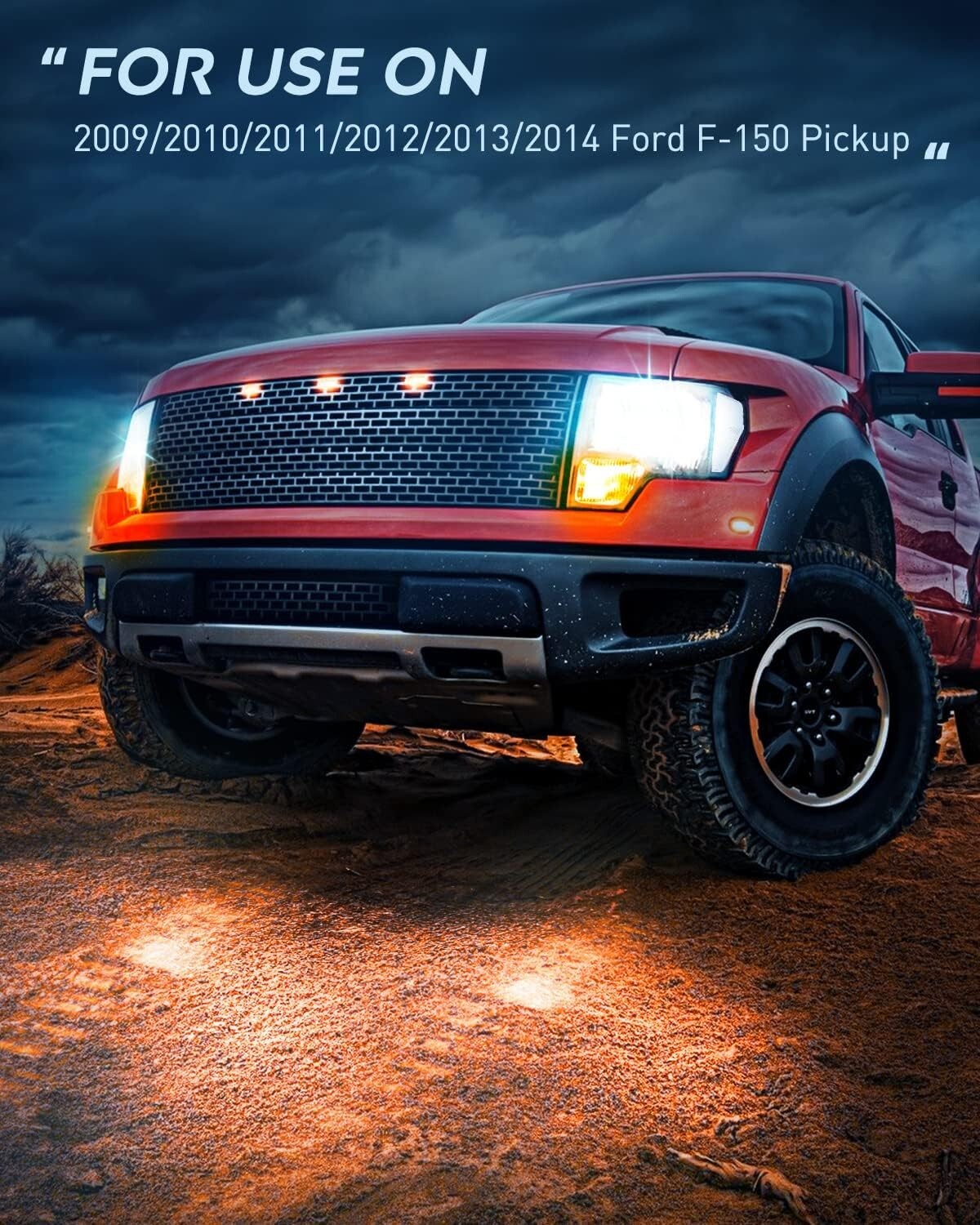 Black Housing Clear Lens Headlight Replacement for 2009-2014 F150 Truck 2-Pack