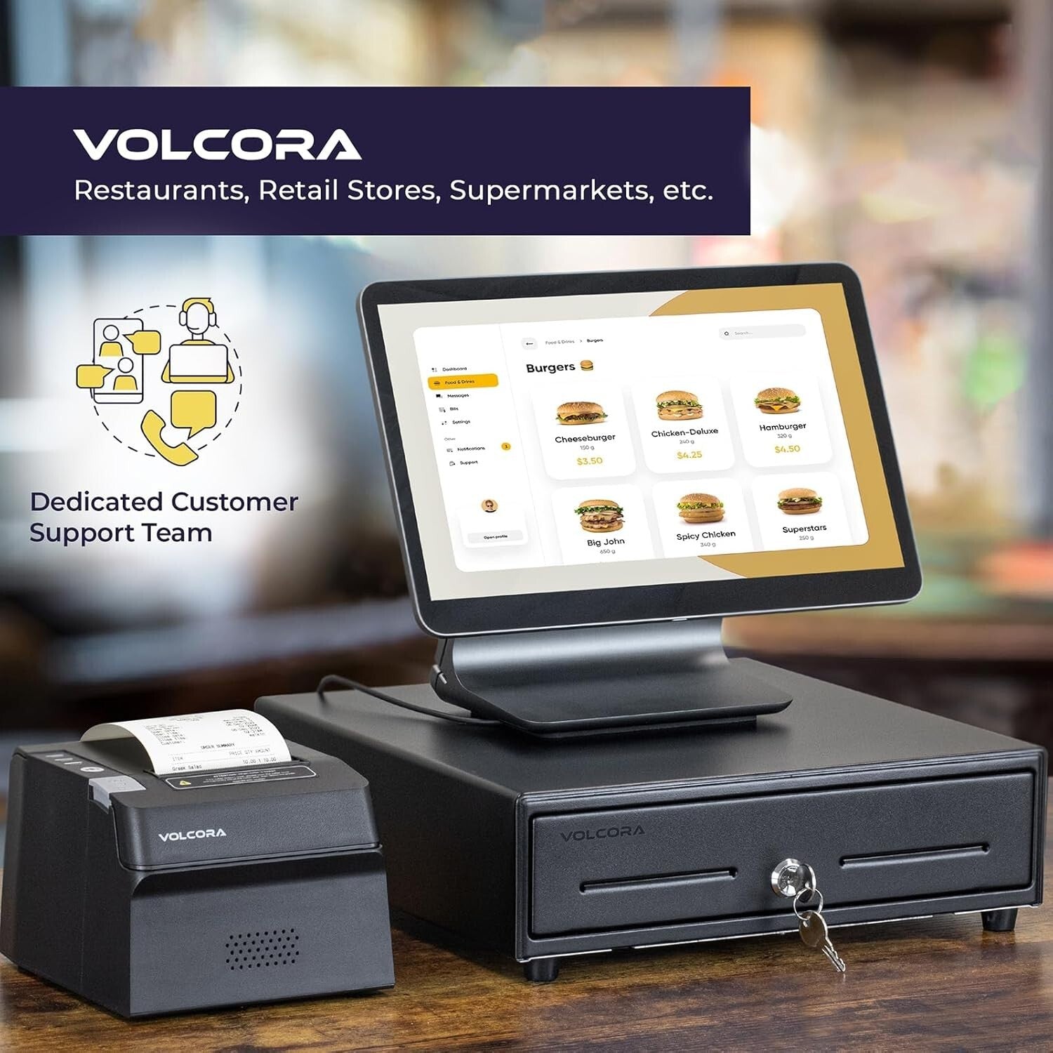 Versatile 13" POS Cash Drawer - 24V, Key-Lock, Ideal for Small Businesses