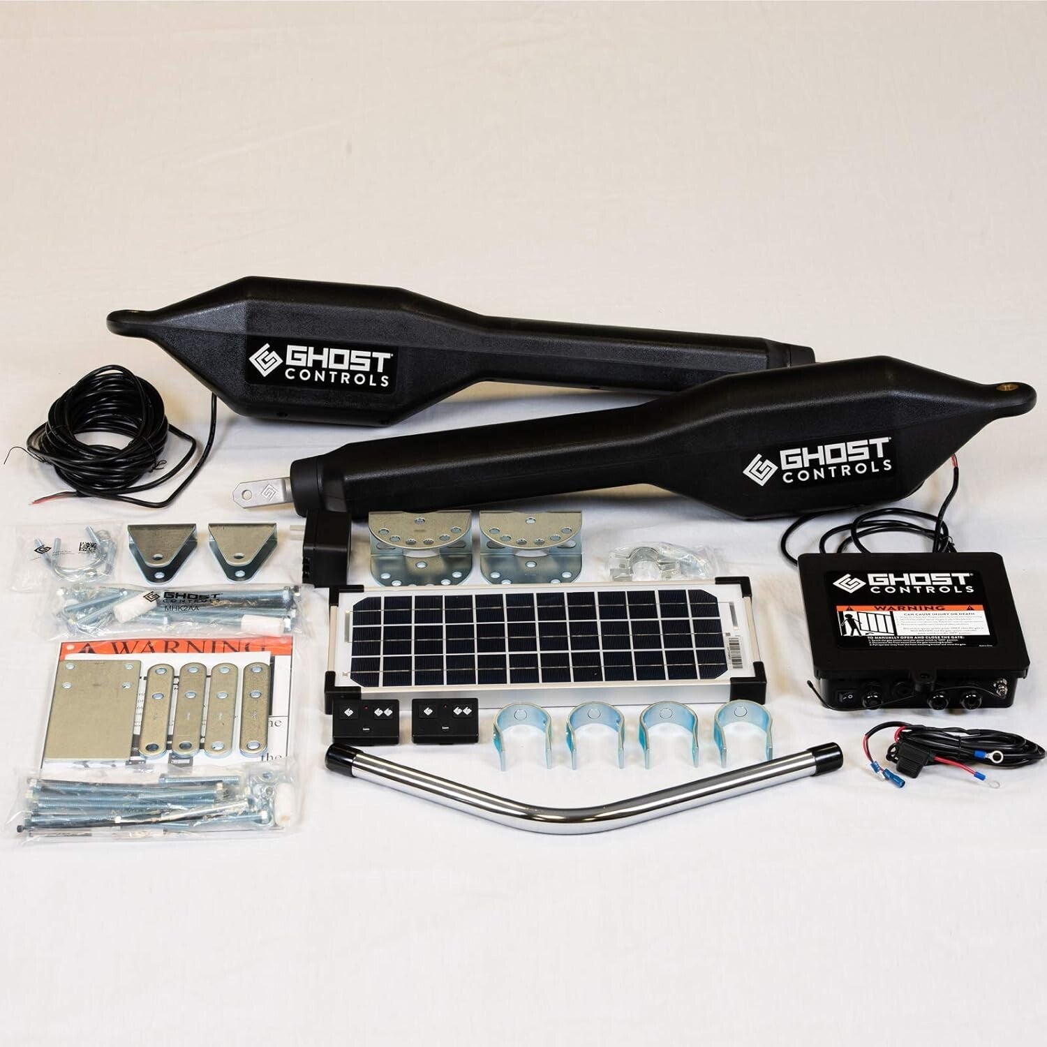 All-in-One Solar Gate Opener Kit for Driveway Swing Gates - 12V Battery Required