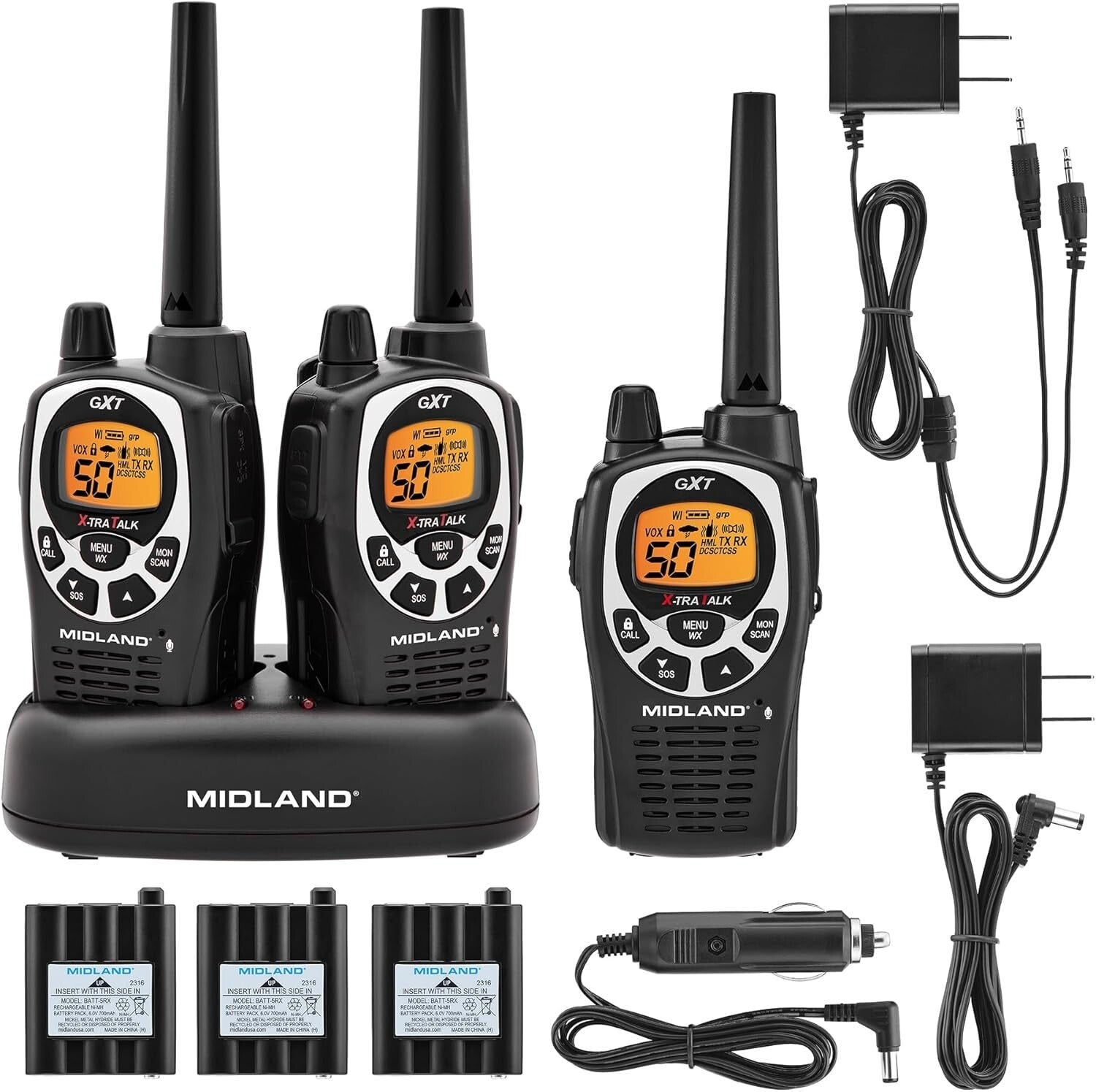 Family Ready Waterproof Walkie-Talkies with 142 Privacy Codes & Alerts