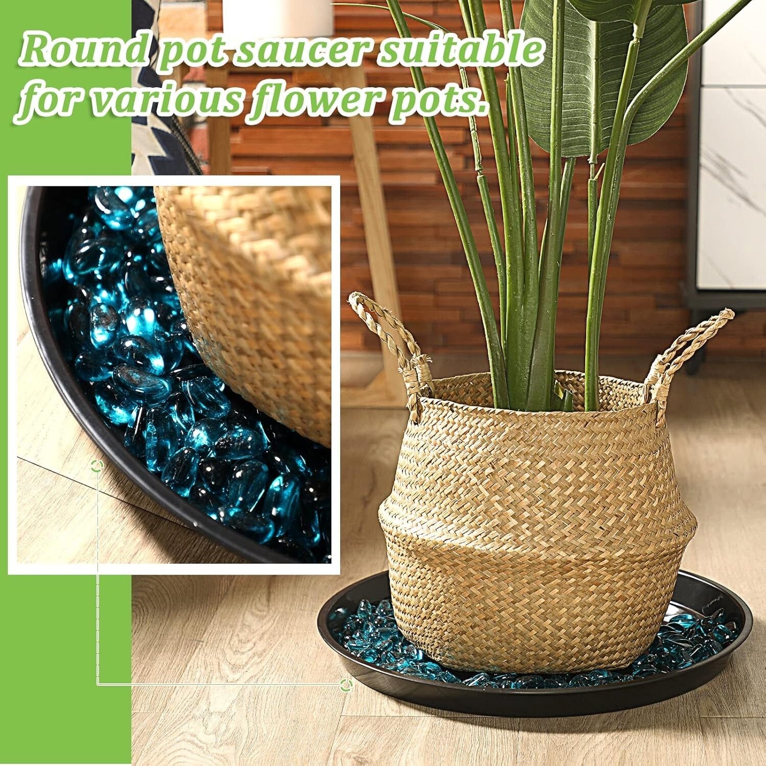 Elegant 12-Piece 18-Inch Round Plant Trays - Perfect for Indoors & Outdoors