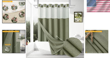 Load image into Gallery viewer, Chic Sage Green Shower Curtain 72x75 - No Hooks, Water-Repellent with Snap Liner