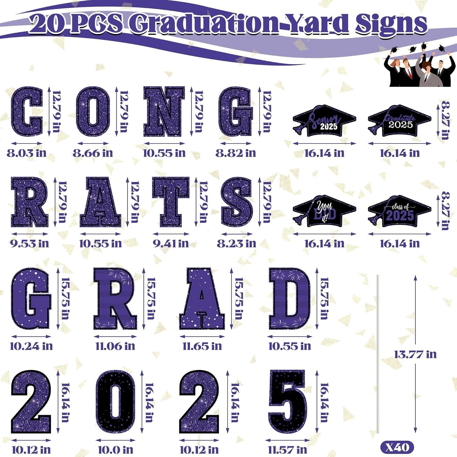Inspirational Graduation Yard Signs - 20 PCS, Perfect for Class of 2025 Parties