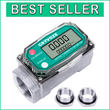 Load image into Gallery viewer, Compact 1 Inch Digital Flow Meter for Water, Diesel, Gas &amp; More - 3/4 Adapters