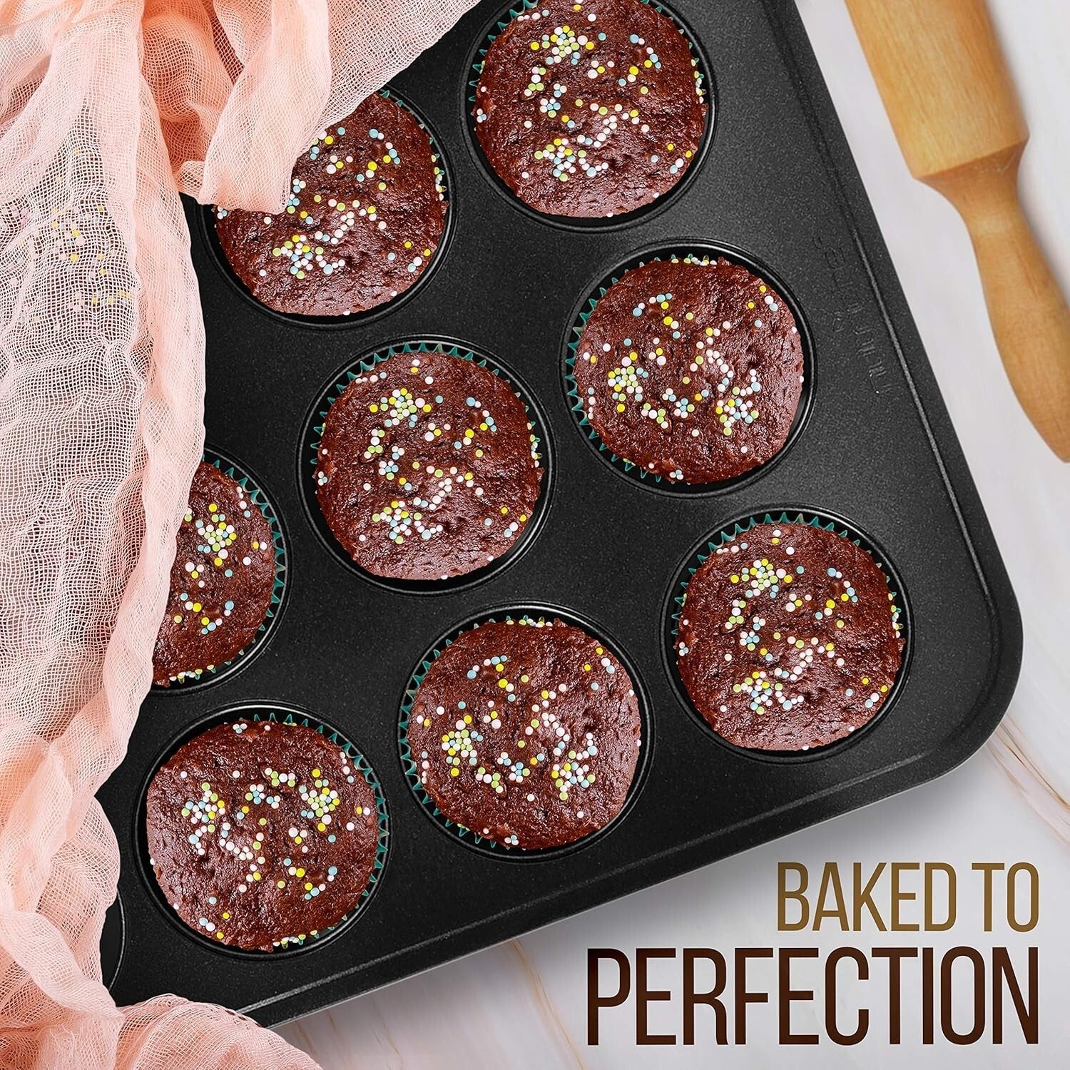 Black Carbon Steel 6-Piece Bakeware Set - Nonstick & Heat Resistant to 446°F