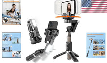 Load image into Gallery viewer, Innovative Smartphone Gimbal with 360° Rotation &amp; Adjustable Lights for Creators