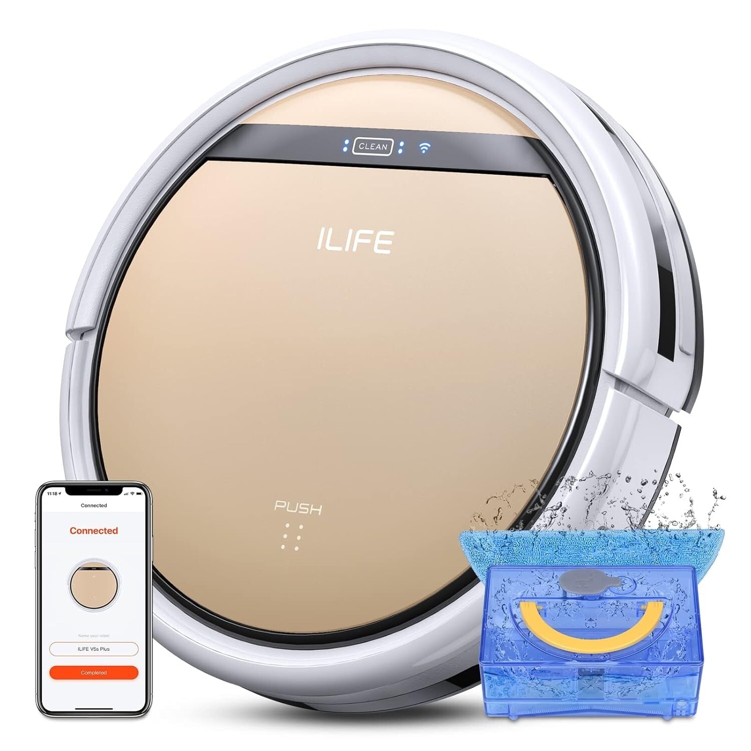 Slim Design Robot Vacuum & Mop Combo – Automatic Cleaning for Hard Floors & Pets
