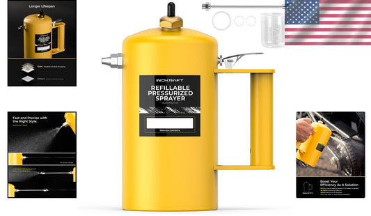 Efficient 0.25 Gallon Metal Spray Bottle with 10m Hose for Brake Cleaner & More