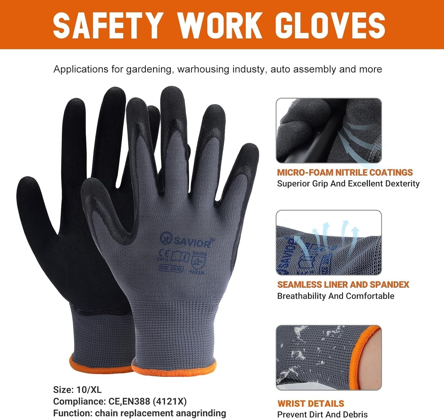 Durable 12 Inch Chainsaw Chain Set - 1/4" Pitch Semi-Chisel Low Kickback Design