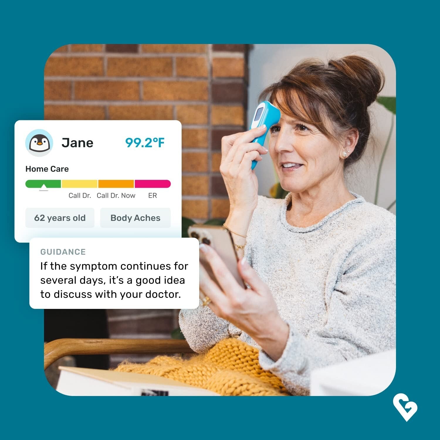 FDA-Cleared Digital Forehead Thermometer with App for Family Health Tracking