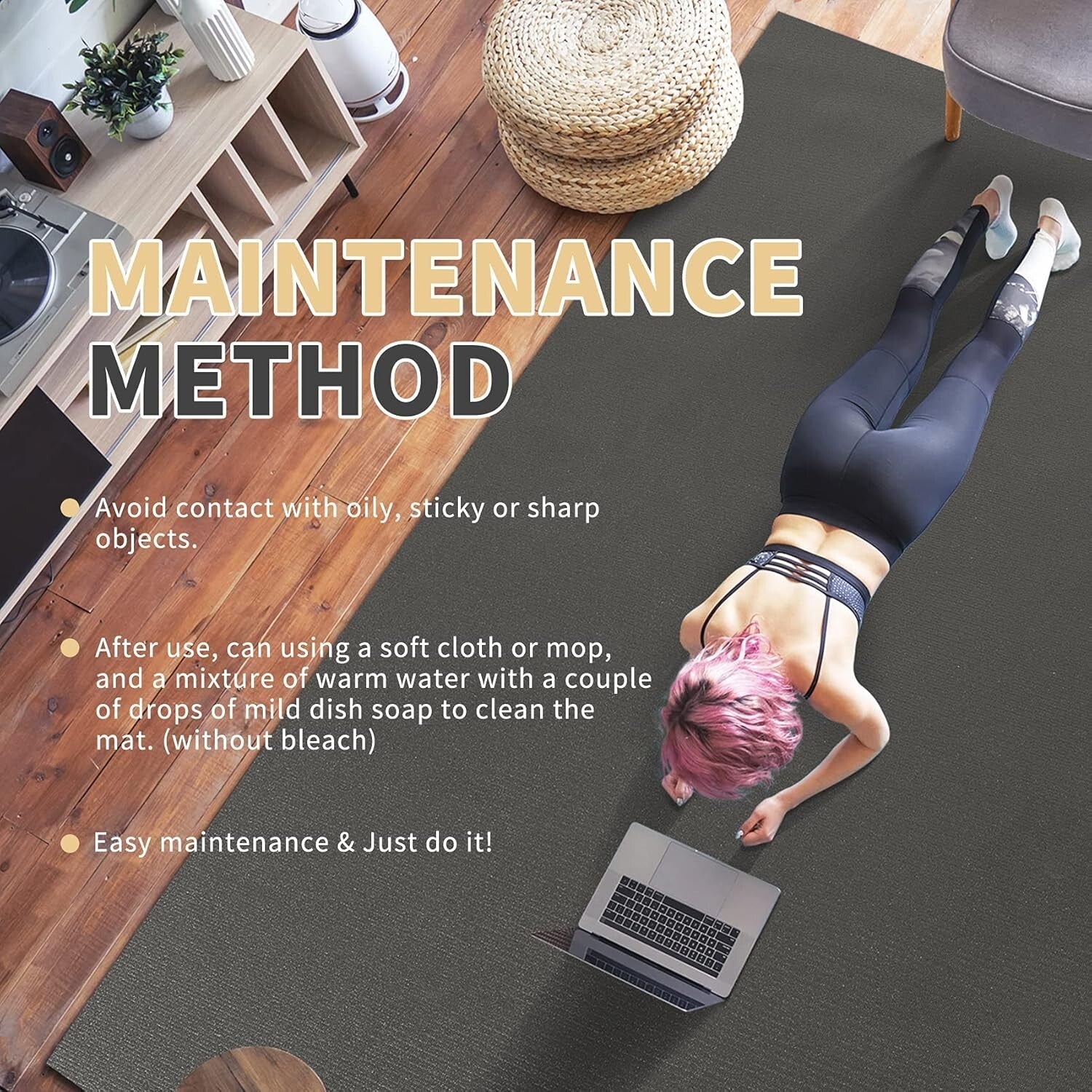 High-Density 16'x6' Non-Slip Foam Mat - Ideal for Plyo, Dance & Gymnastics