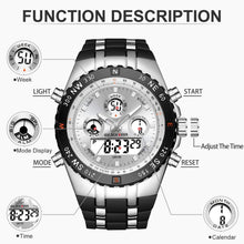 Load image into Gallery viewer, Men's Big Face Luxury Sports Watch - 3ATM Waterproof with Stopwatch &amp; Alarm