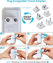 Load image into Gallery viewer, Travel Essentials: Universal Adapter with 6 Plugs and 3.4A USB for Easy Charging