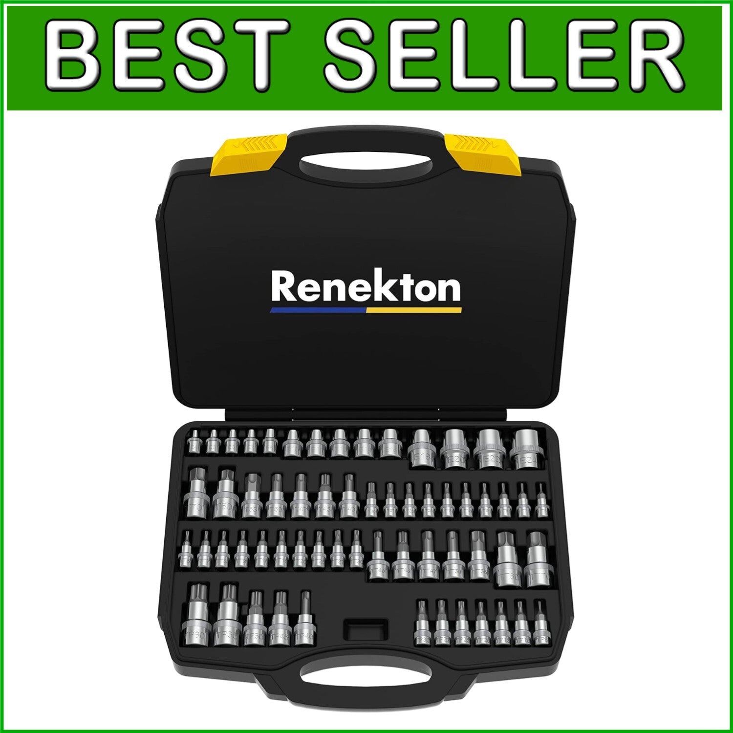 60-Piece Torx Bit Socket Set - Chrome Plated and Durable for Precision Work