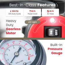 Load image into Gallery viewer, Portable Tire Pump 12V - Heavy Duty Air Compressor for Trucks and Off-Road Use