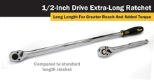 Load image into Gallery viewer, Mechanics-Grade 1/2-Inch Drive x 24-Inch Ratchet with Low Tooth Count for Torque