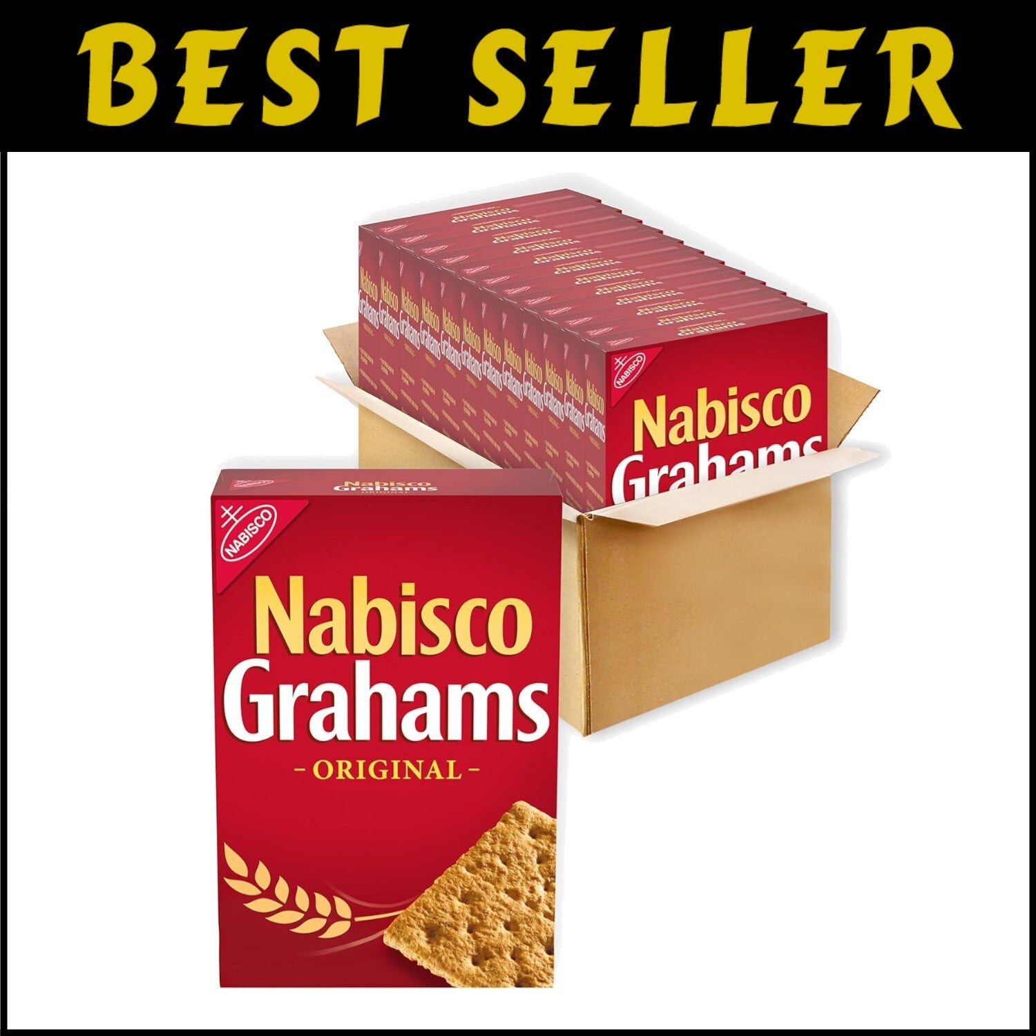 Original Graham Crackers in 12 Bulk Boxes - Perfect for On-the-Go Snacking