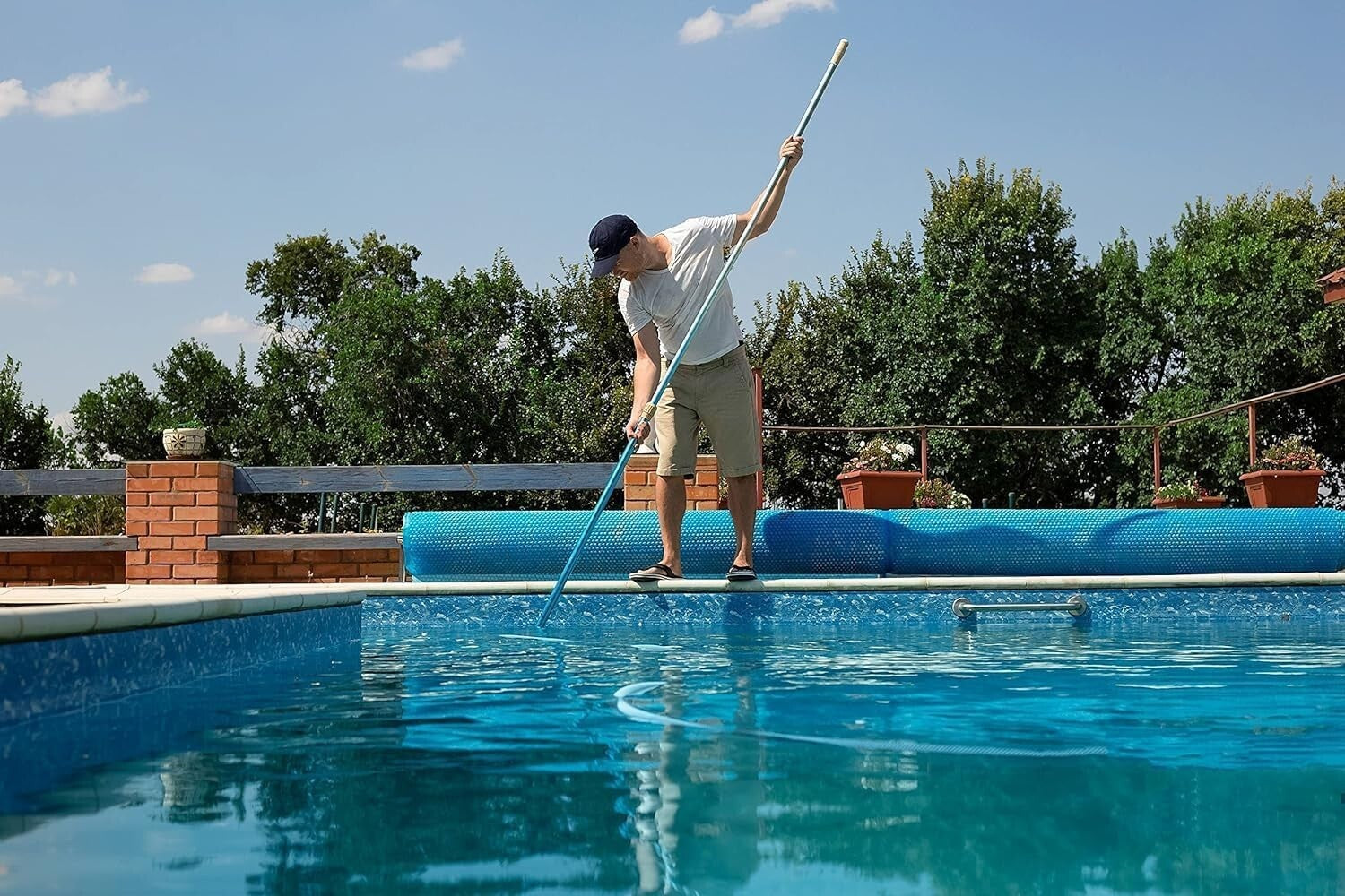 15ft Adjustable Telescopic Pool Pole - Heavy Duty Aluminum Cleaning Tool