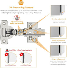 Load image into Gallery viewer, Durable Euro-Style Soft Close Cabinet Hinges - 50 Pack with Easy Installation