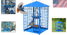 Load image into Gallery viewer, Durable Caged Bird Feeder for Bluebirds - Holds 2lbs, Includes Mealworms Cup