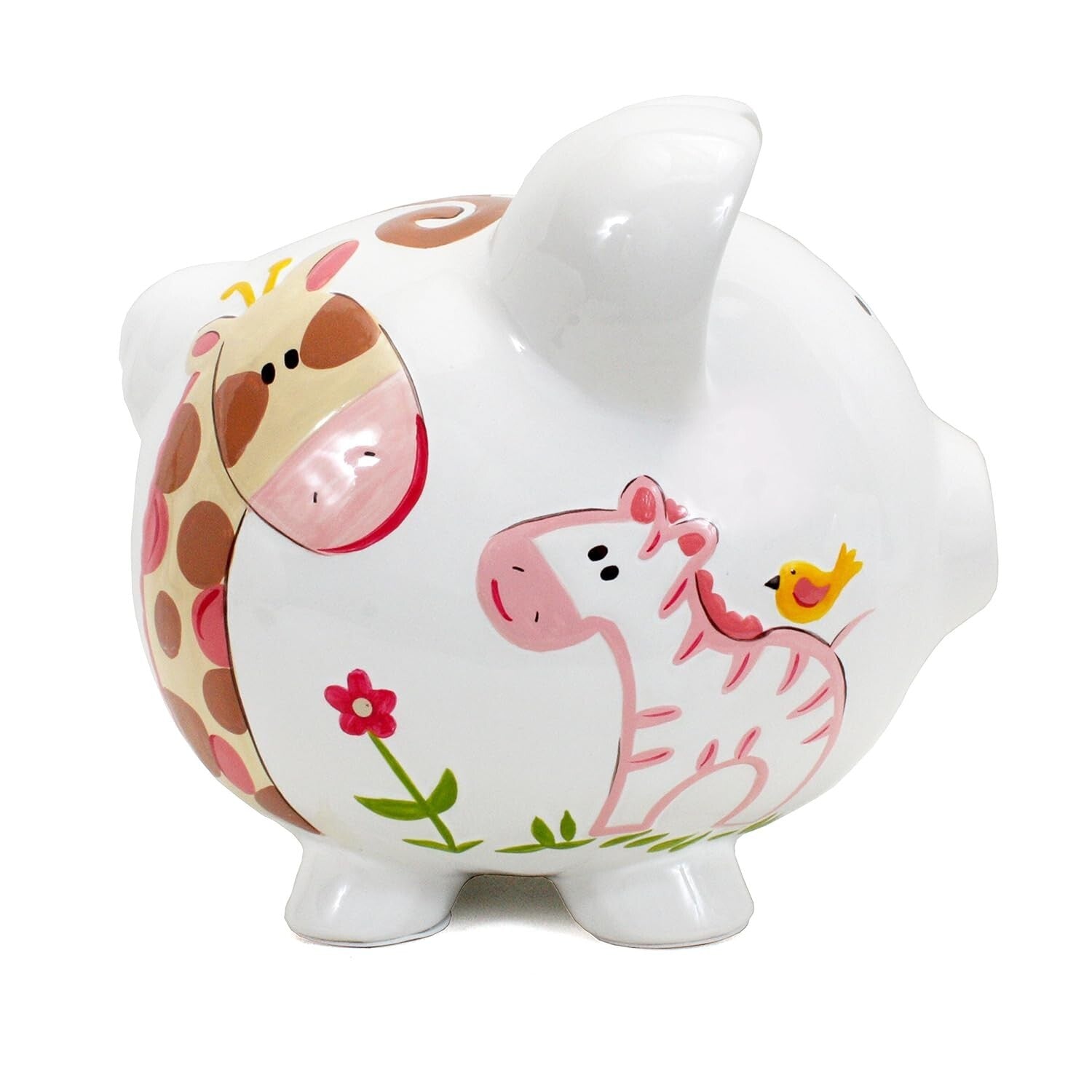 Stylish 7" Jungle Jill Ceramic Piggy Bank - Fun & Functional Savings Tool