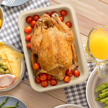 Load image into Gallery viewer, Heavy-Duty 14 Inch Compostable Food Trays - 100 Pack Natural Sugarcane Plates
