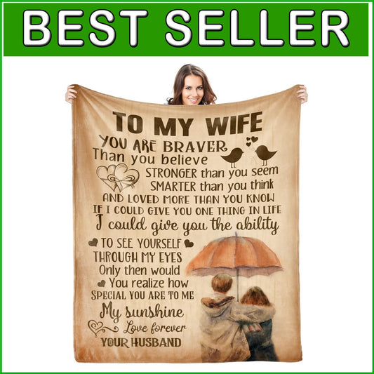 Lightweight Love Letter Blanket for Wife – Ideal Birthday & Anniversary Gift