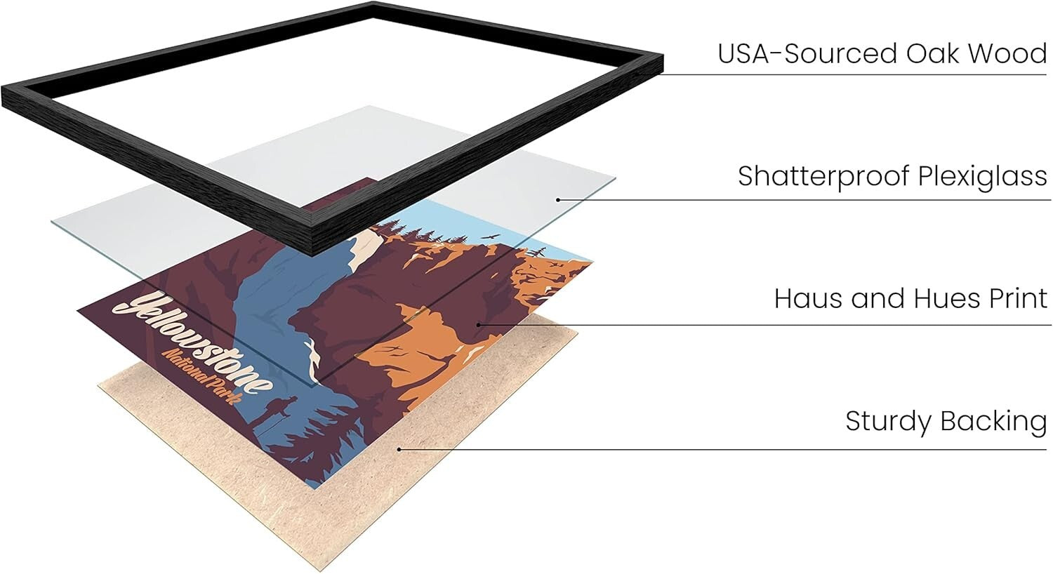 Customizable Vintage National Park Art - 8x10 Mountain Posters in Black Frame