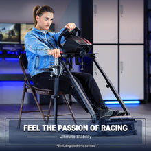 Load image into Gallery viewer, Adjustable Racing Steering Wheel Stand with Shifter Mount - Space-Saving Design