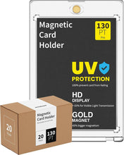 Load image into Gallery viewer, High-Clear Magnetic Trading Card Protectors - 20 Acrylic Cases with Gold Magnet
