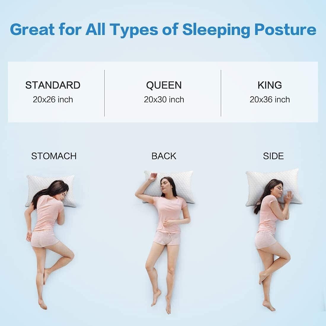 Cooling Adjustable King Size Memory Foam Pillows - Soft Support for All Sleepers