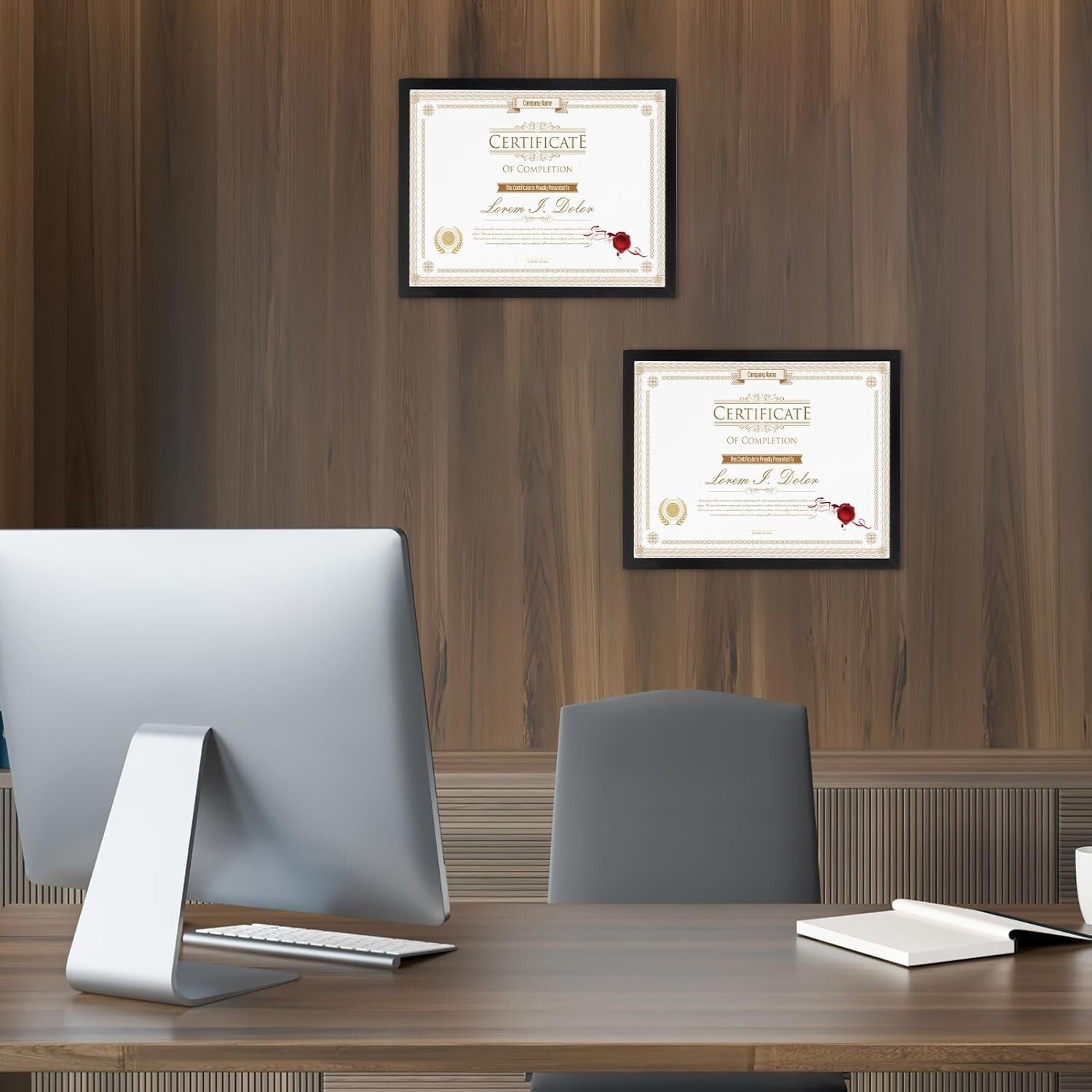 Lightweight 8.5x11 Black Picture Frame Set - Perfect for Certificates and Photos