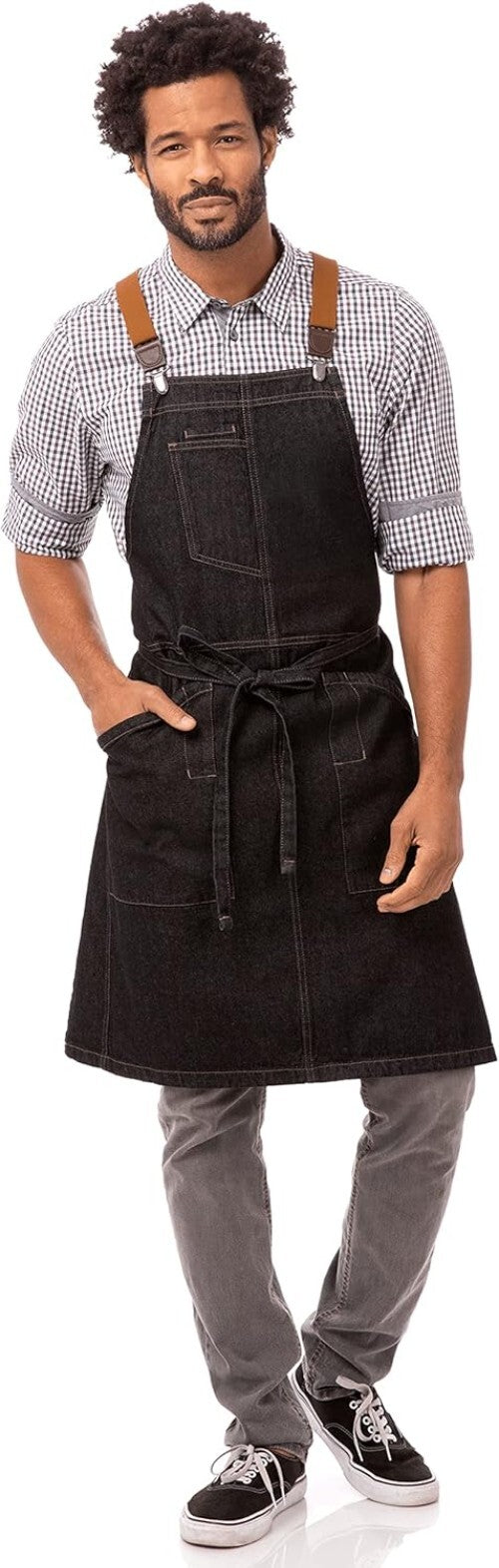 Durable Unisex Berkeley Bib Apron with Adjustable Suspenders - Full Coverage