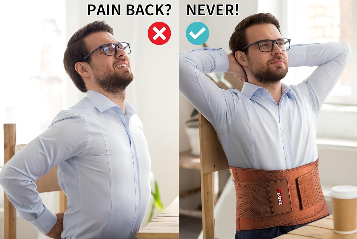 Adjustable Back Support Belt for Men and Women, L/XL, Effective Pain Relief