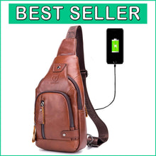 Load image into Gallery viewer, Stylish Multi-Pocket Sling Bag with USB Charger - Ideal for Everyday Adventures