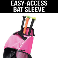 Load image into Gallery viewer, Rugged Wheeled Bat Bag for Baseball &amp; Softball Gear - Lightweight &amp; Stylish Pink