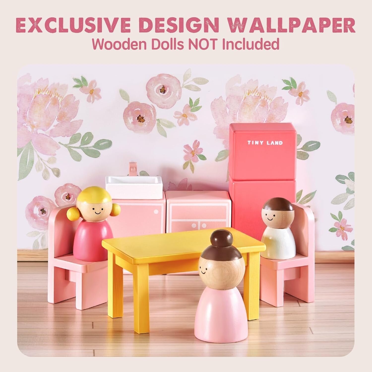 Durable 3-Story Wooden Dollhouse with Modern Furniture for Imaginative Girls