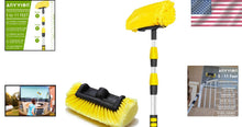 Load image into Gallery viewer, Versatile 11ft Yellow Car Wash Brush - Soft Bristles for Cars, Decks &amp; Pools