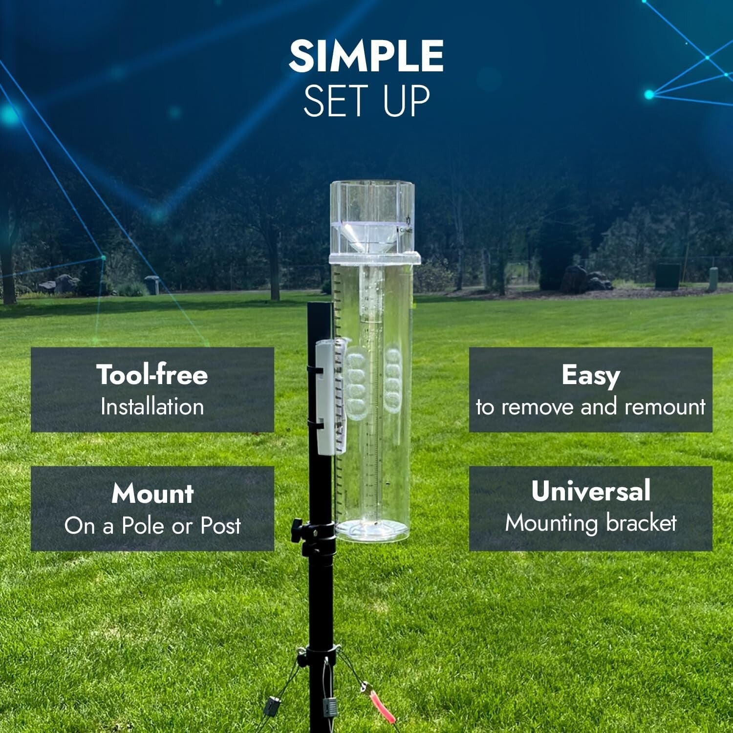Easy-Use Professional Rain & Snow Gauge - Large 13.5” Capacity, Durable Design